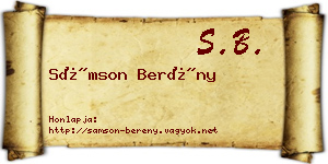 Sámson Berény névjegykártya